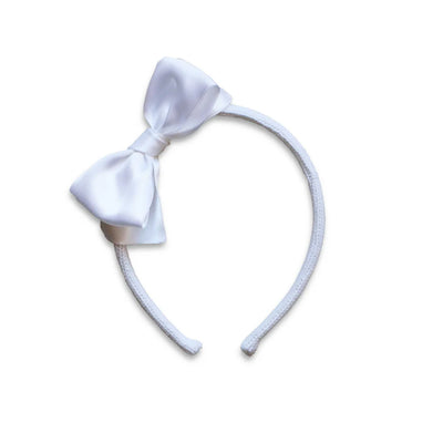 Evashouse Knit Satin Bow Headband