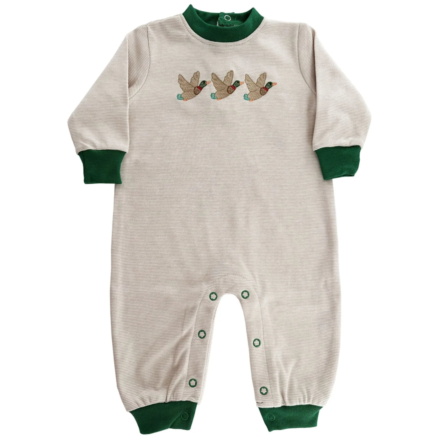 Boy Knit Romper - Duck Trio