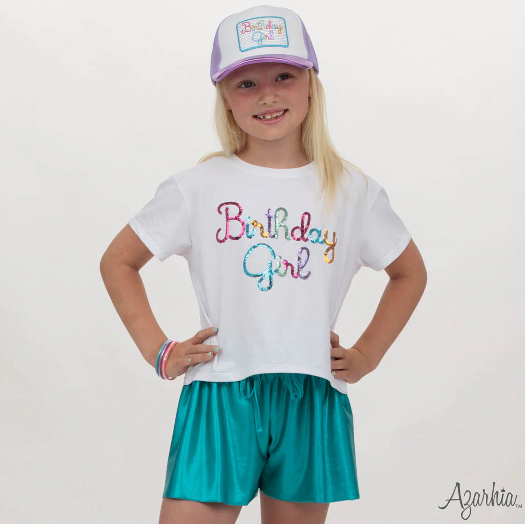 Sequin 'Birthday Girl' Boxy Tee