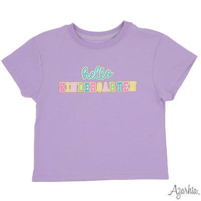 Lavender Boxy Tee - Hello Kindergarten