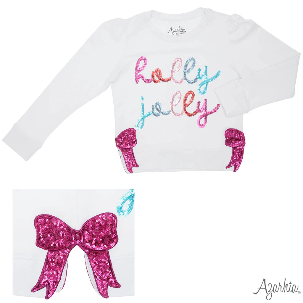 Sequin 'Holly Jolly' Sweatshirt - White