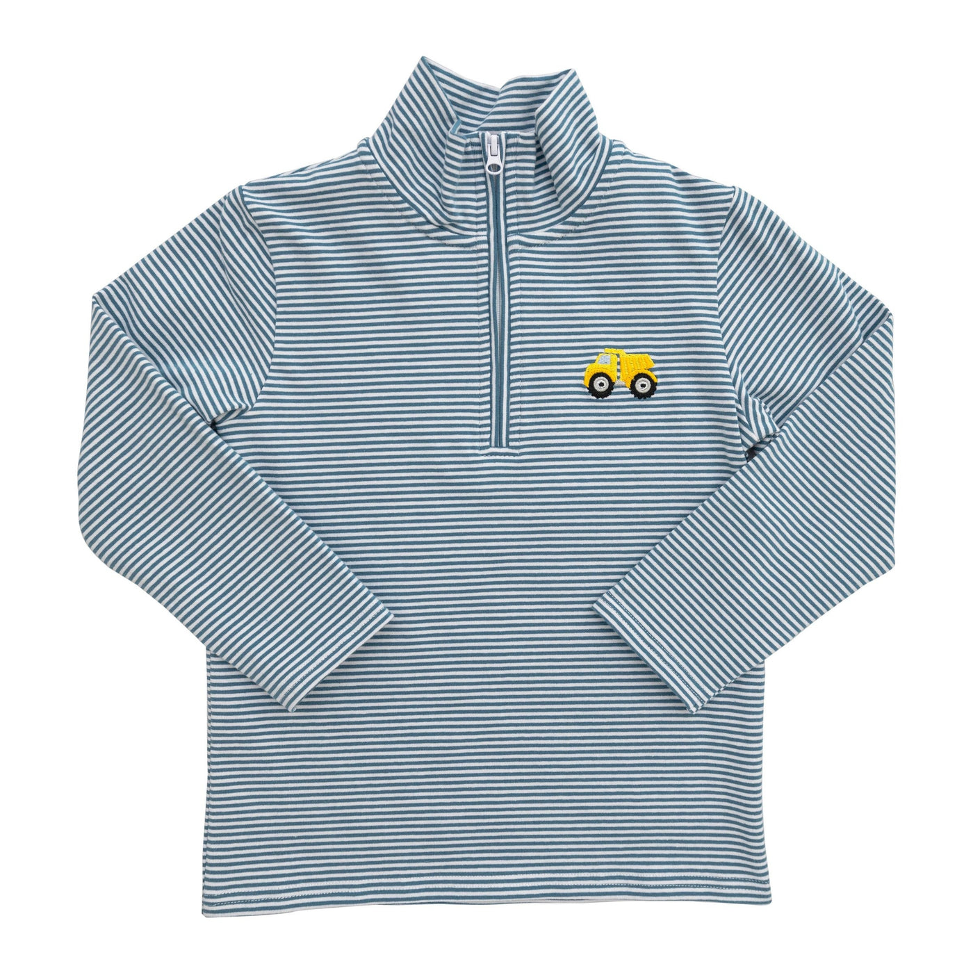 Navy Stripe Quarter Zip Pullover - Dump Truck