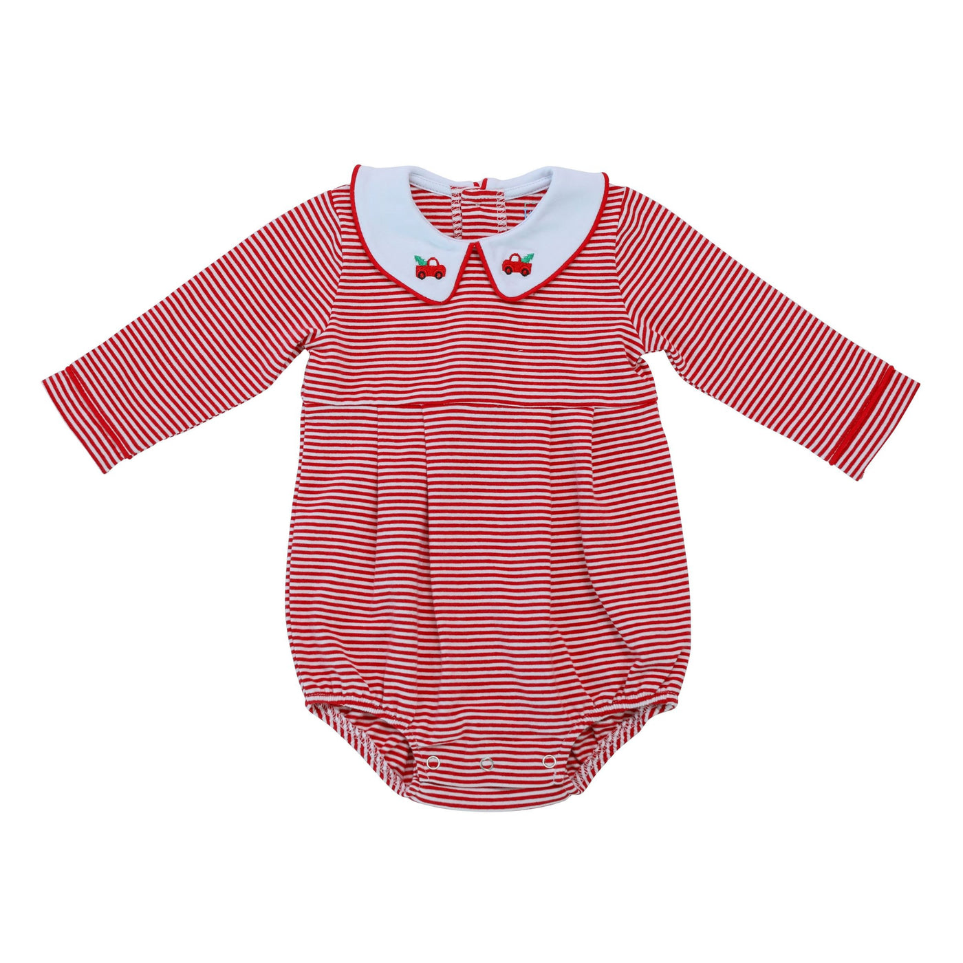 Red Stripe Boy Bubble - Christmas Truck