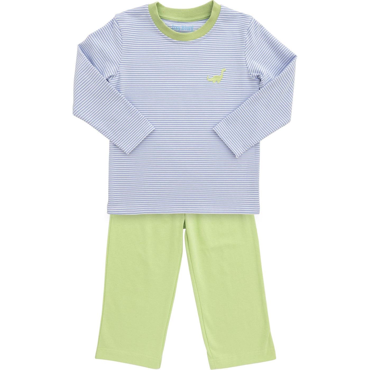 Dinosaur Pant Set - Light Blue Stripe
