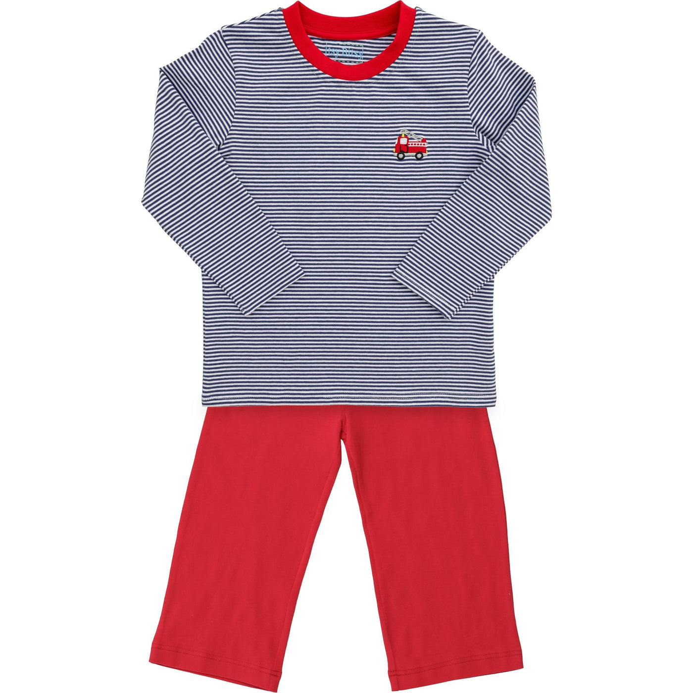 Firetruck Pant Set - Navy Stripe