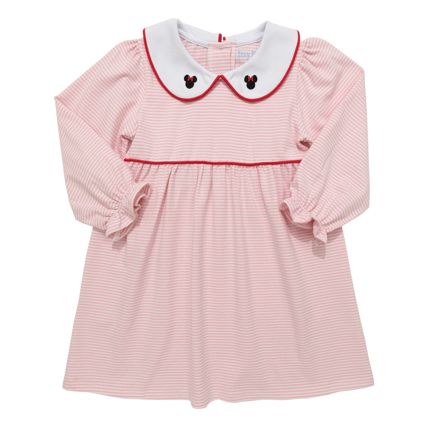 Pink Stripe L/S Dress - Mouse