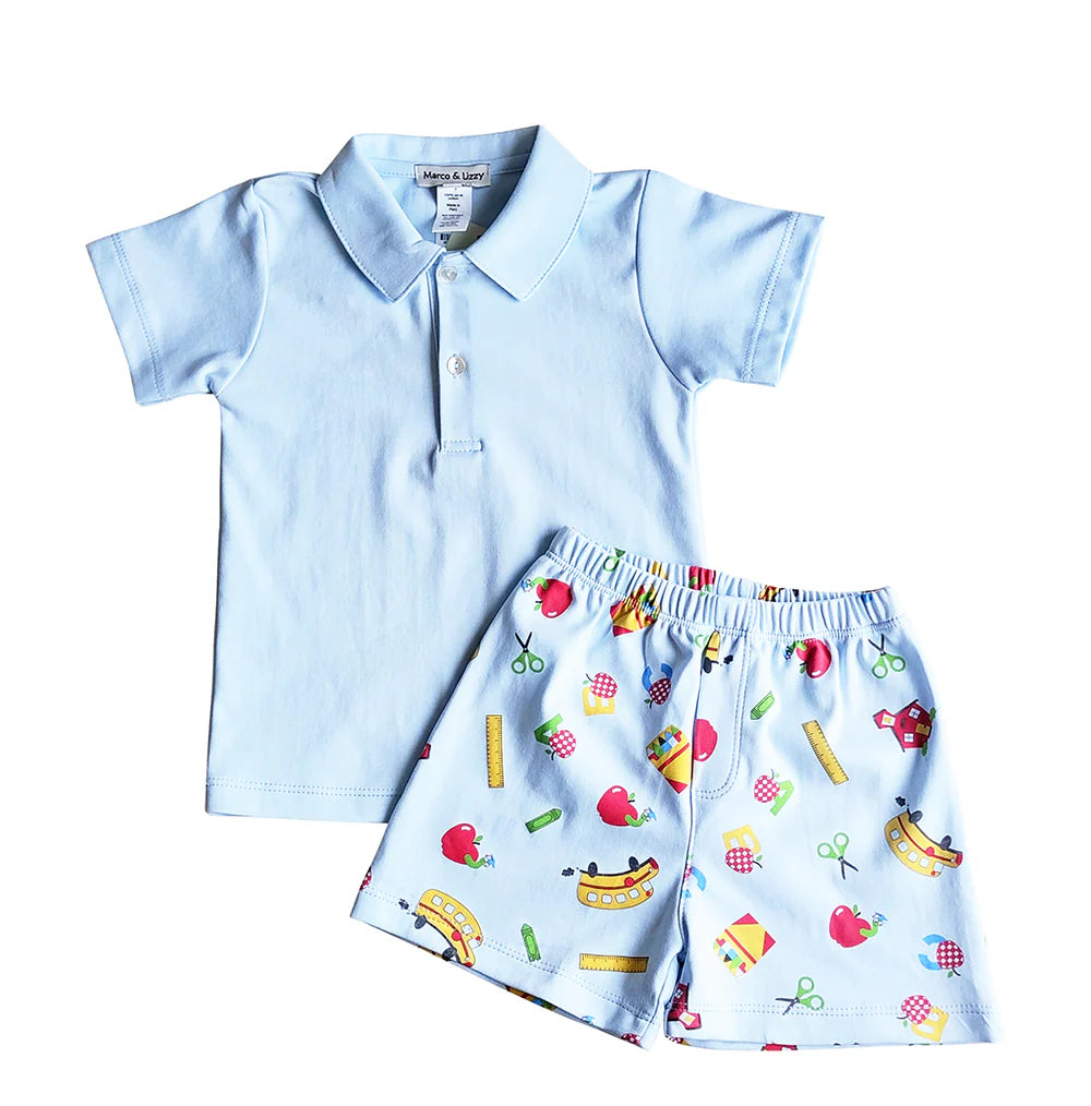 Boy School Polo Short Set