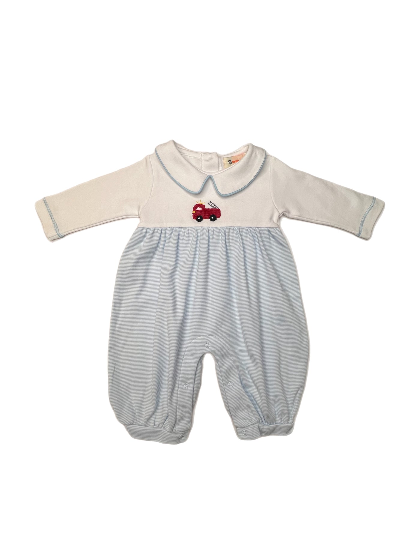 Luigi L/S  Blue White Stripe Pumpkin Romper