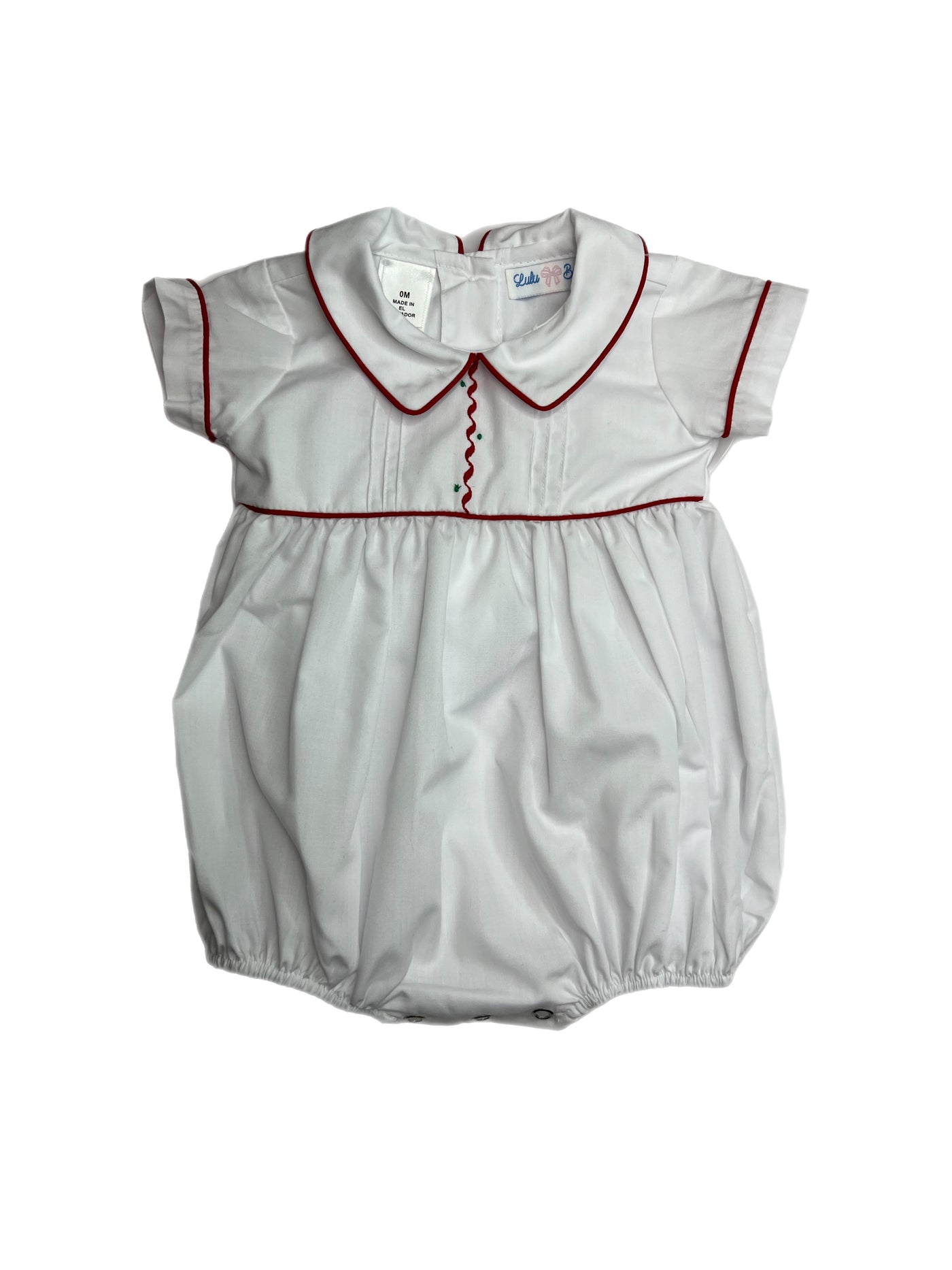 Lulu Bebe Noah White Christmas Embroidered Bubble