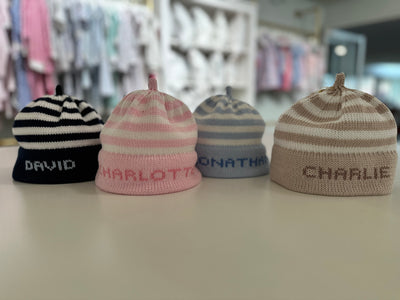 Personalized Knit Striped Hat