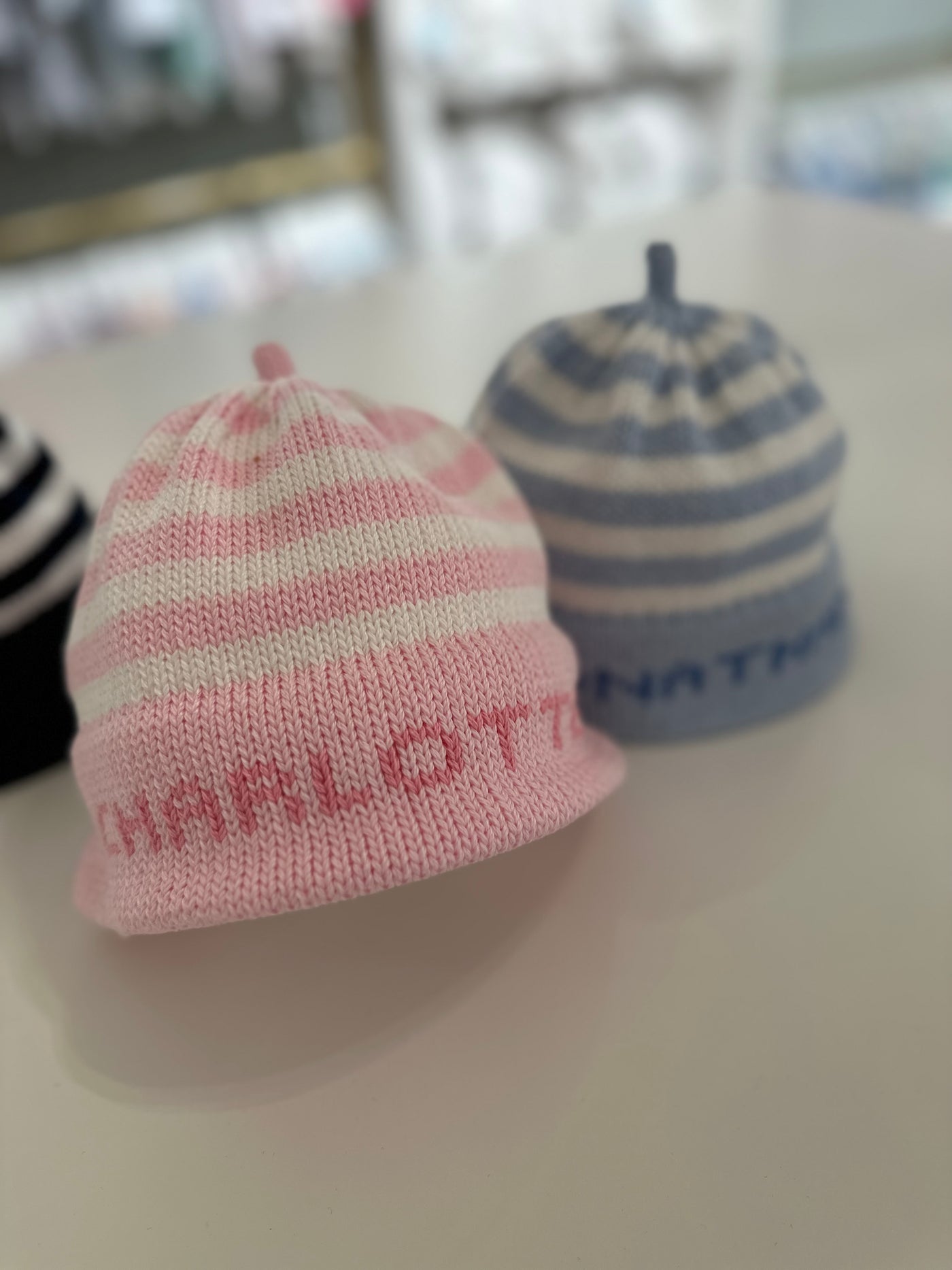 Personalized Knit Striped Hat