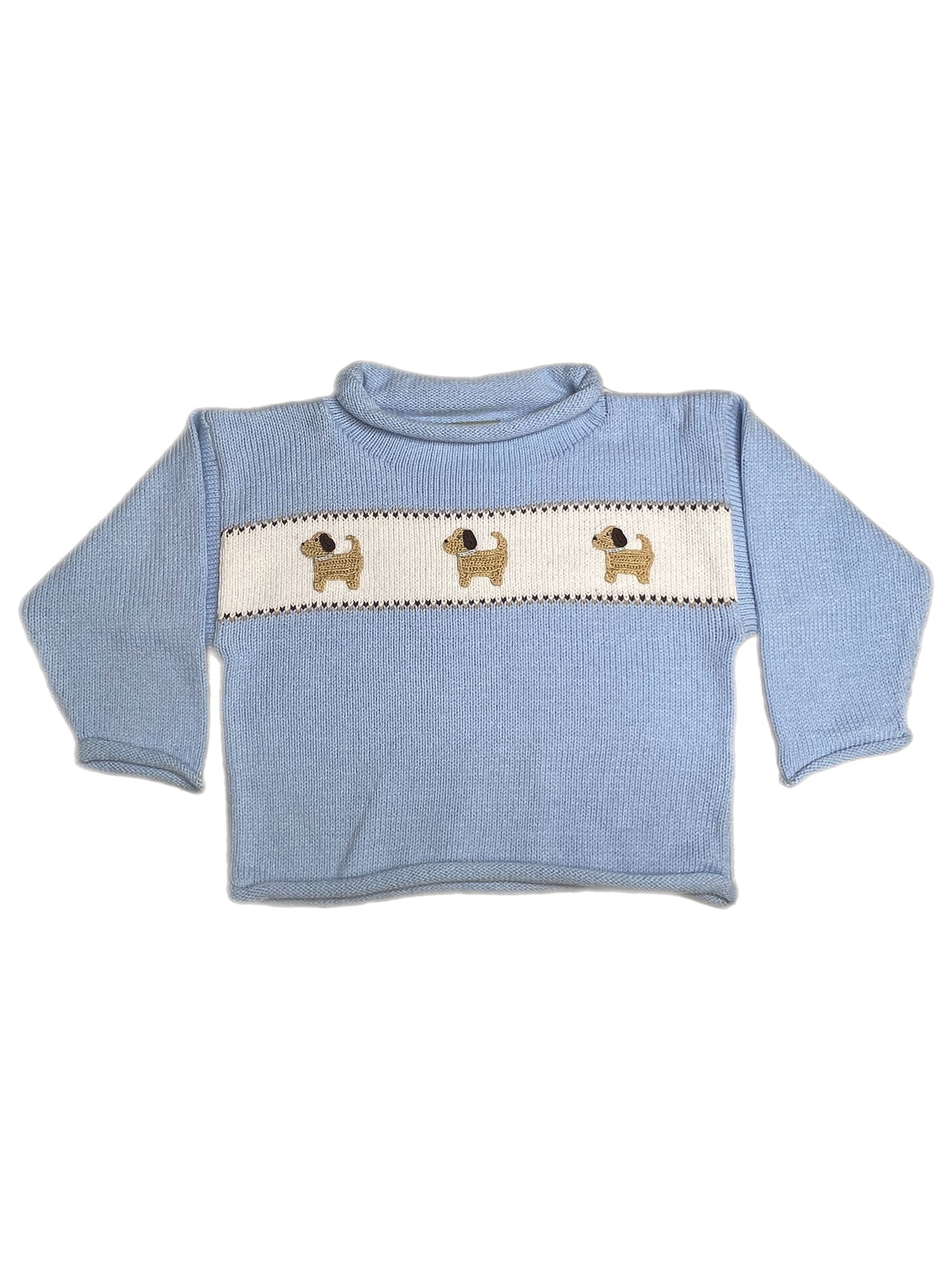 Blue Puppy Band Roll Sweater