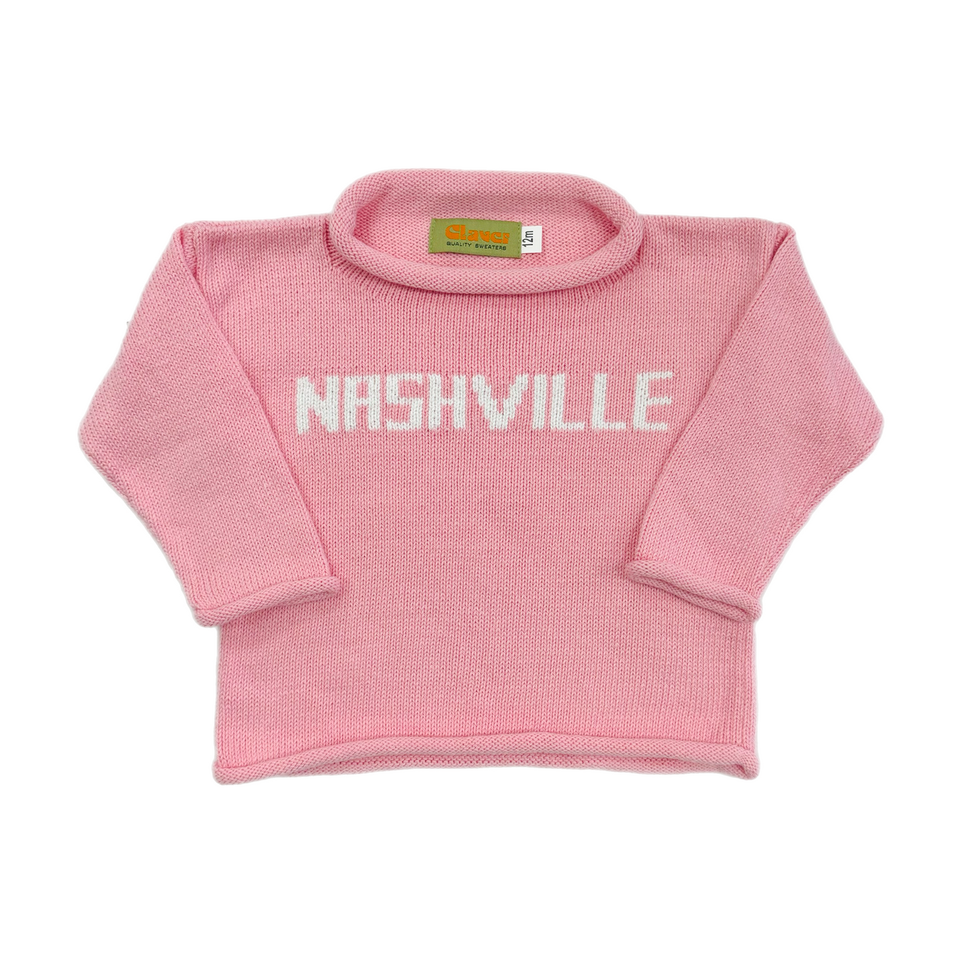 Lt Pink Nashville Rollneck Sweater