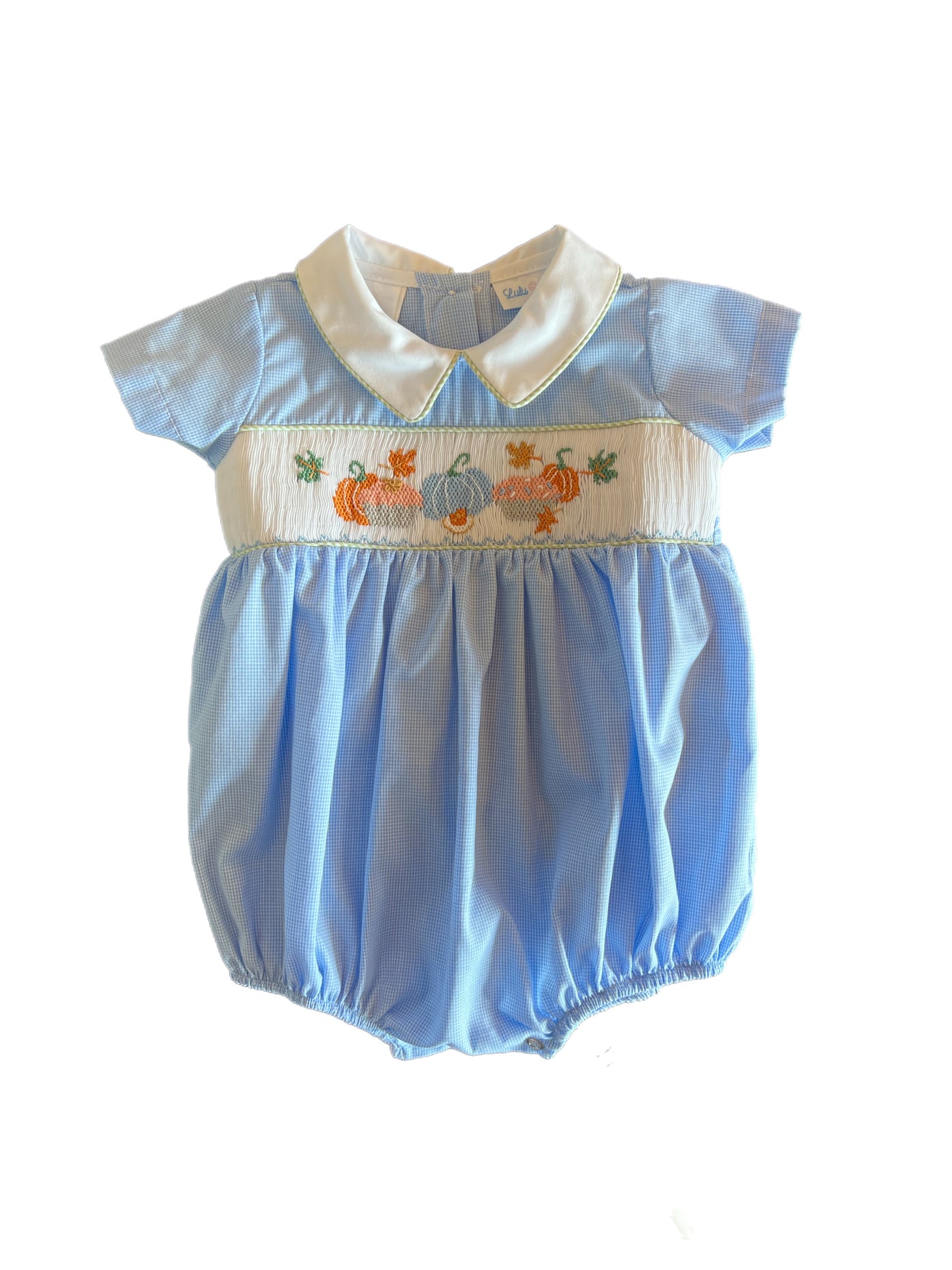 Lulu Bebe Noah Pumpkin Patch Smock Bubble