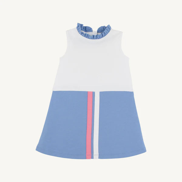 Lizzie's Luxe Leisure Dress - Pink, Blue & White