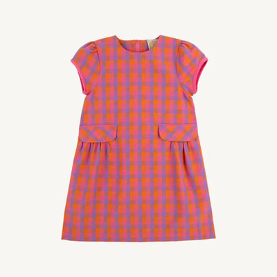 Betts Bows Dress - Autumn Punch Plaid/ Rose