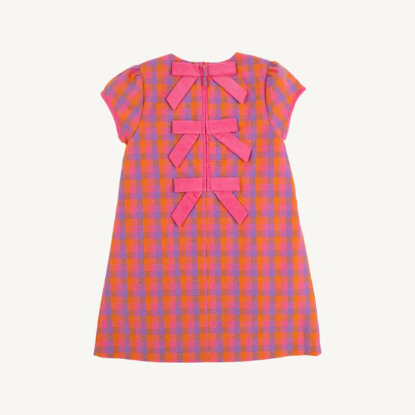 Betts Bows Dress - Autumn Punch Plaid/ Rose