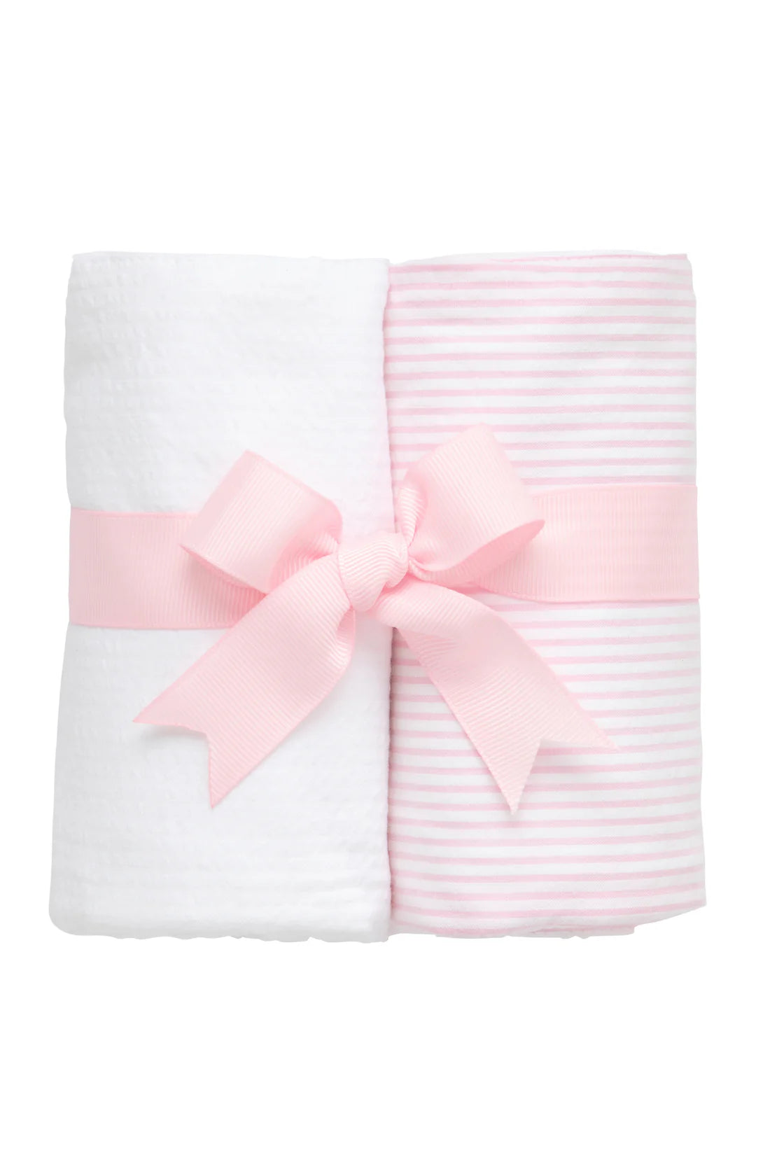 Set of Two Burps- Pink & White Seersucker Stripe
