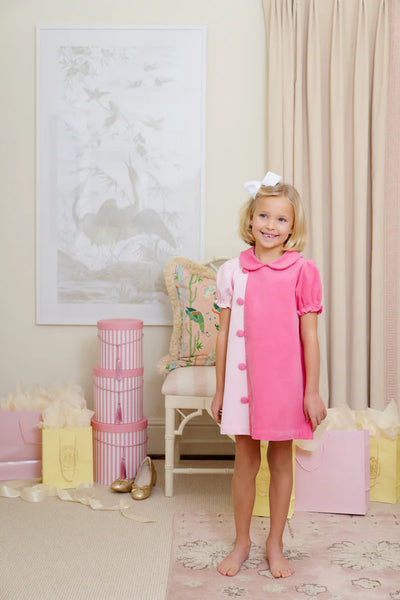 Blaire Button Dress - Palm Beach Pink/ Rose