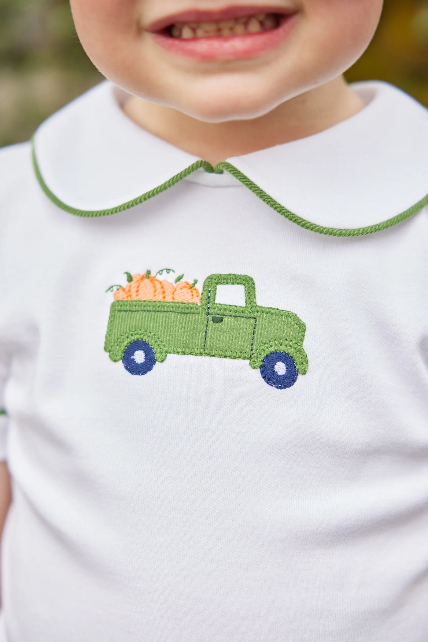 LE Applique Diaper Set Pumpkin Truck