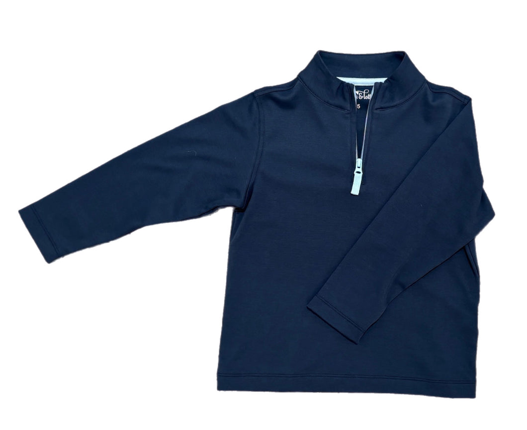 Samuel Zip Up - Navy/ Light Blue