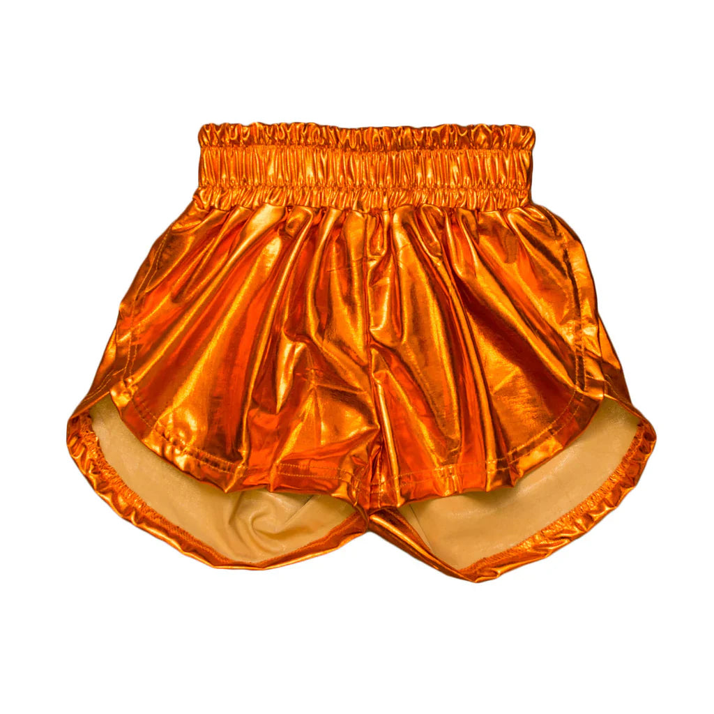 Belle Cher Metallic Orange Shorts