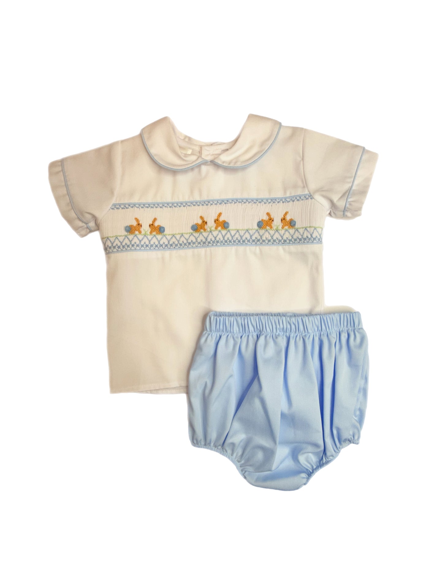 Lulu Bebe Champ Bunny Smock Bloomer Set