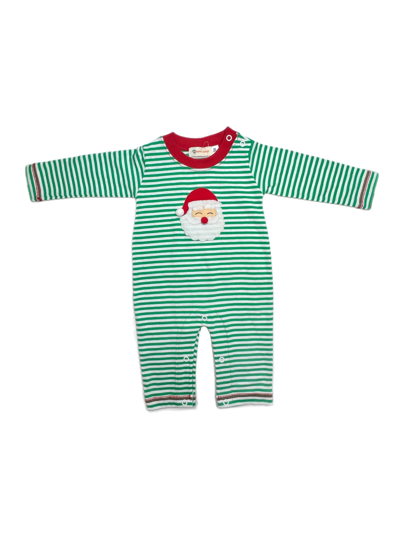 Luigi L/S Santa Head Boy Romper