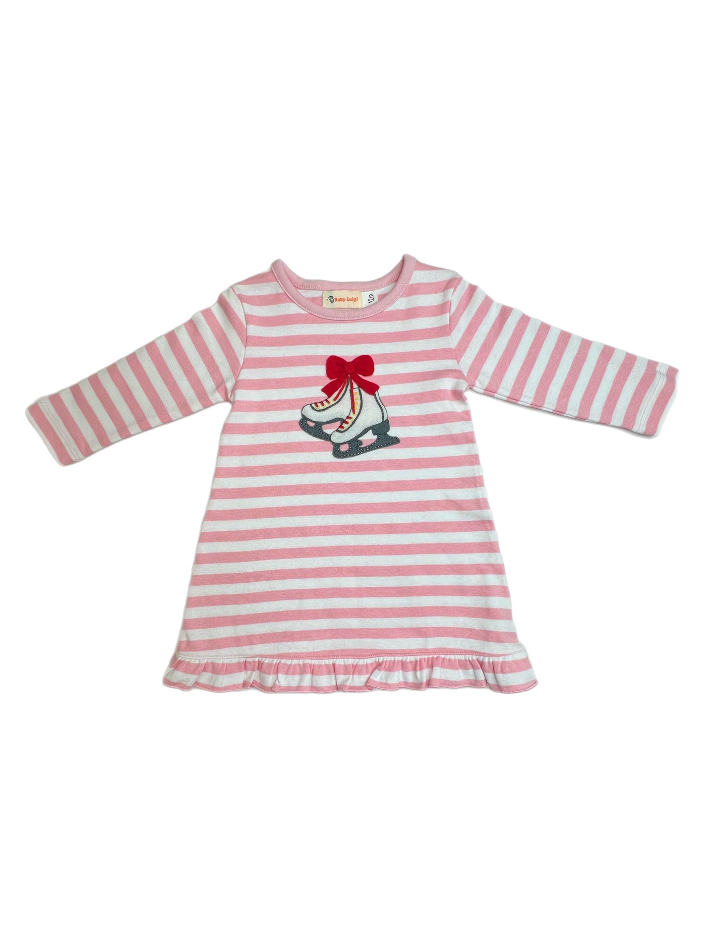 Luigi L/S Stripe Ice Skates A Line Dress