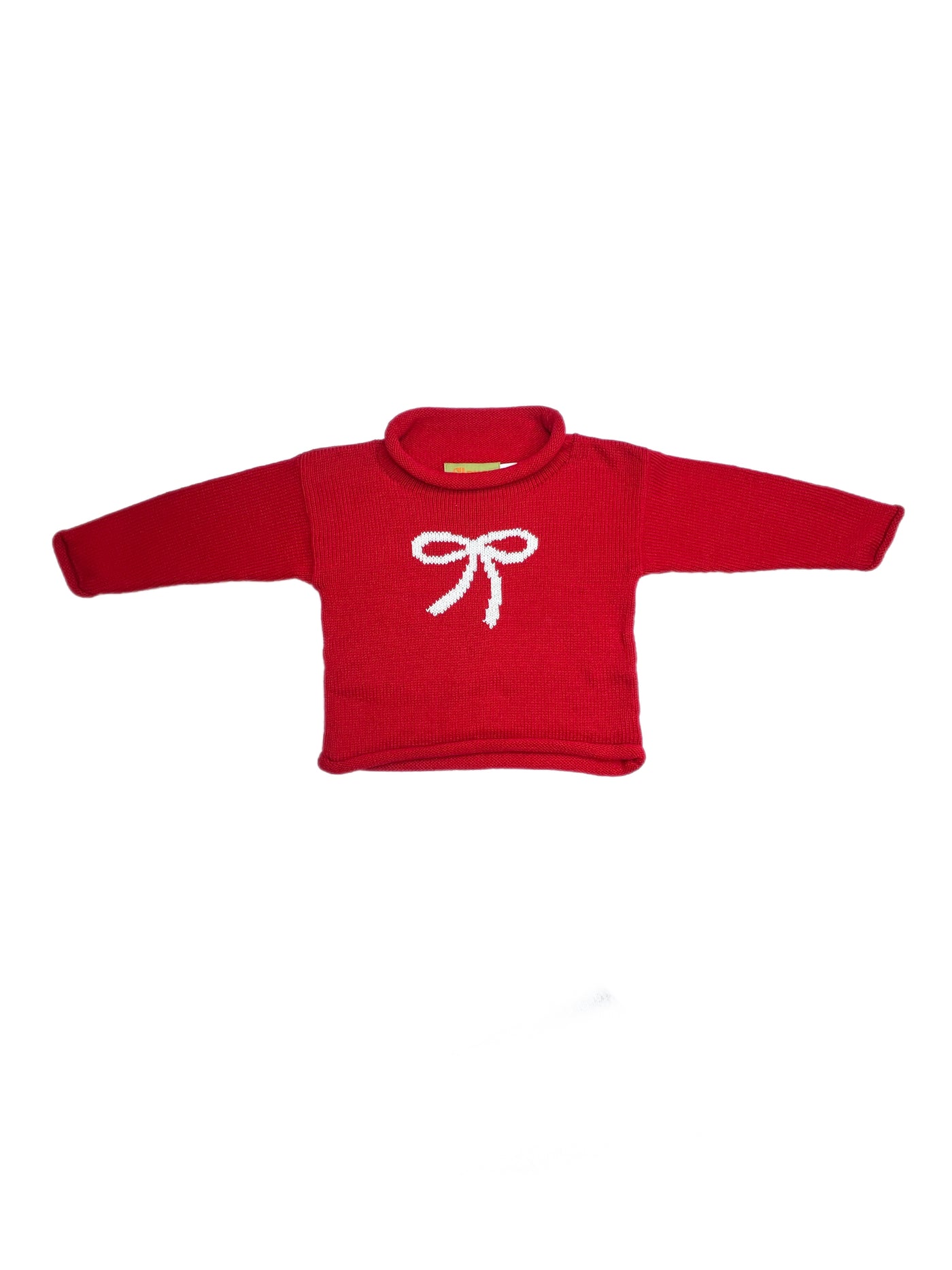 Luigi Rollneck Bow Red Sweater