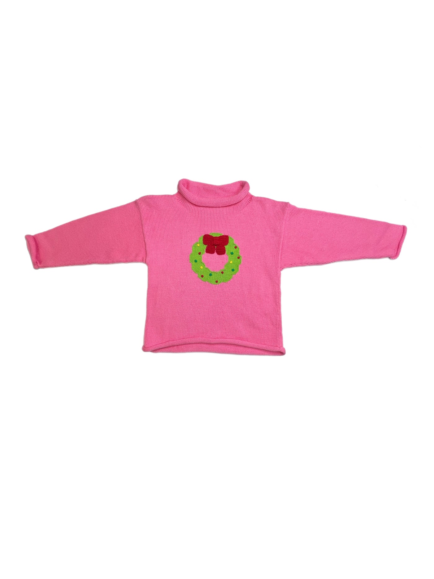 Luigi Rollneck Wreath Pink Sweater