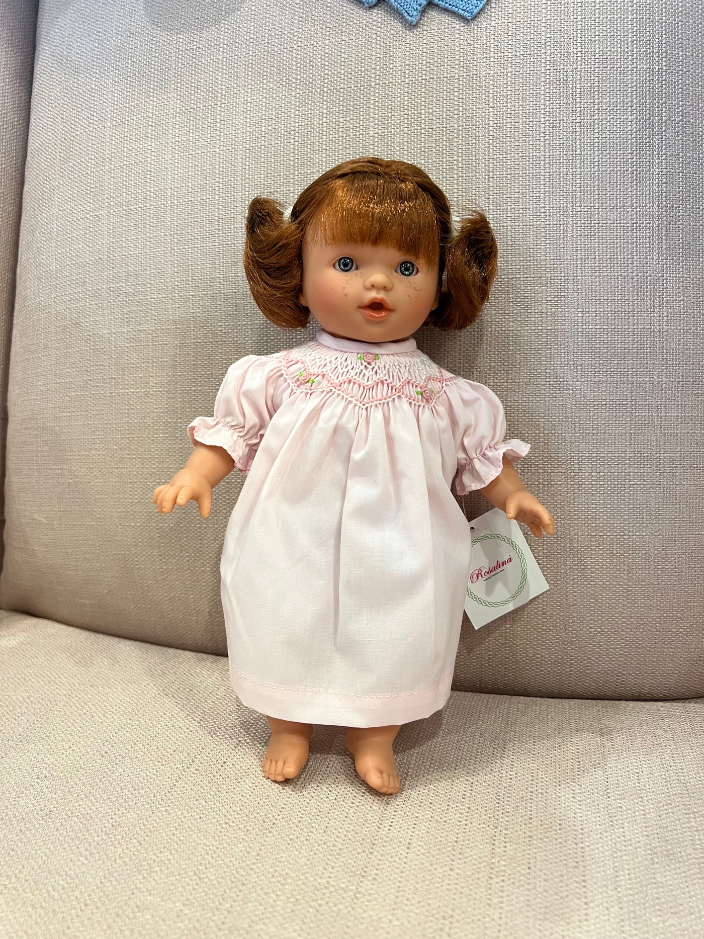 Hailey 10" Doll w/ Red Pigtails Brown Eyes Pink Dress