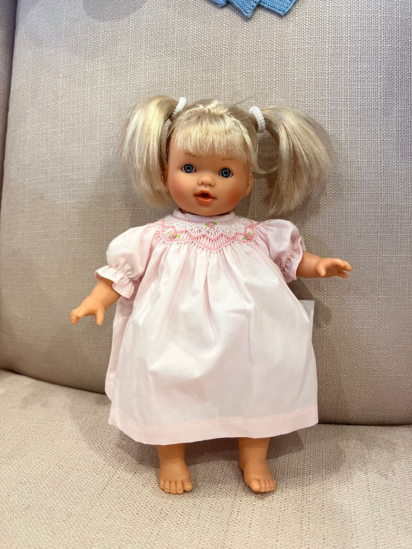 Ivy 10" Doll Blonde Pigtails Blue Eyes Pink Dress