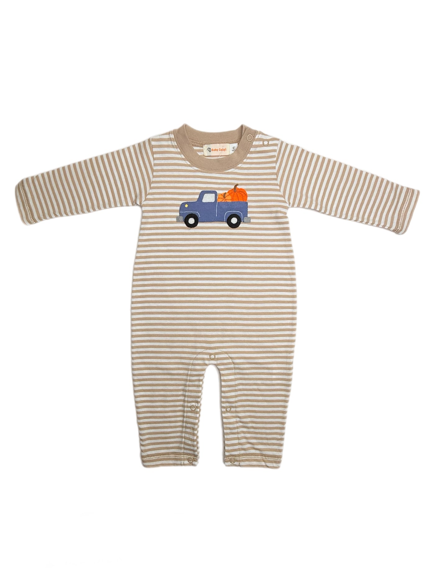 Boy L/S Romper - Truck w/ Pumpkins