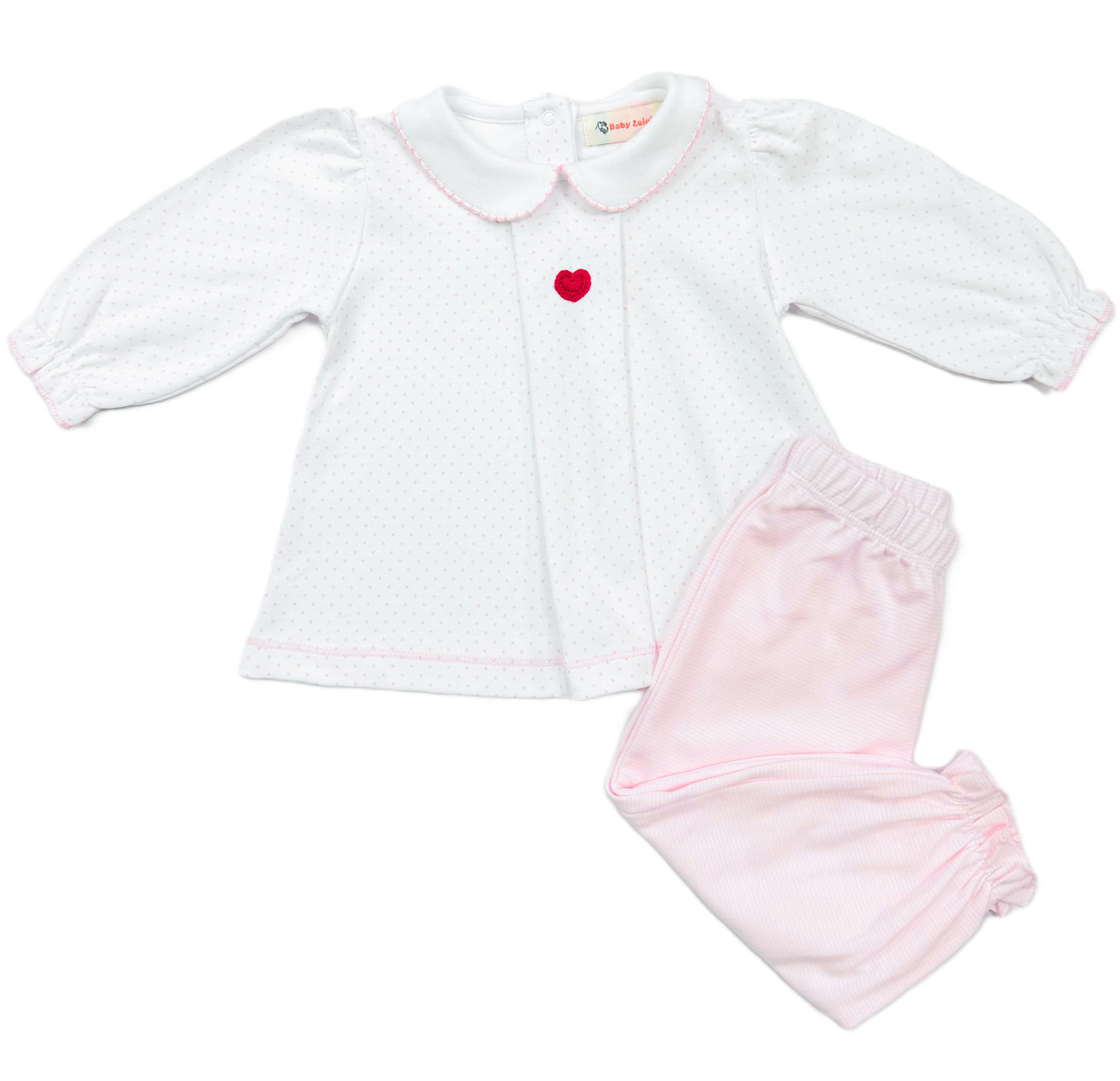 Luigi L/S Crochet Hearts Top & Pants Set