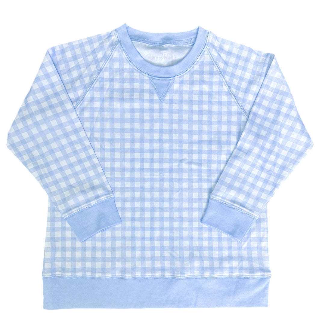 Sidney Sweatshirt - Blue Gingham