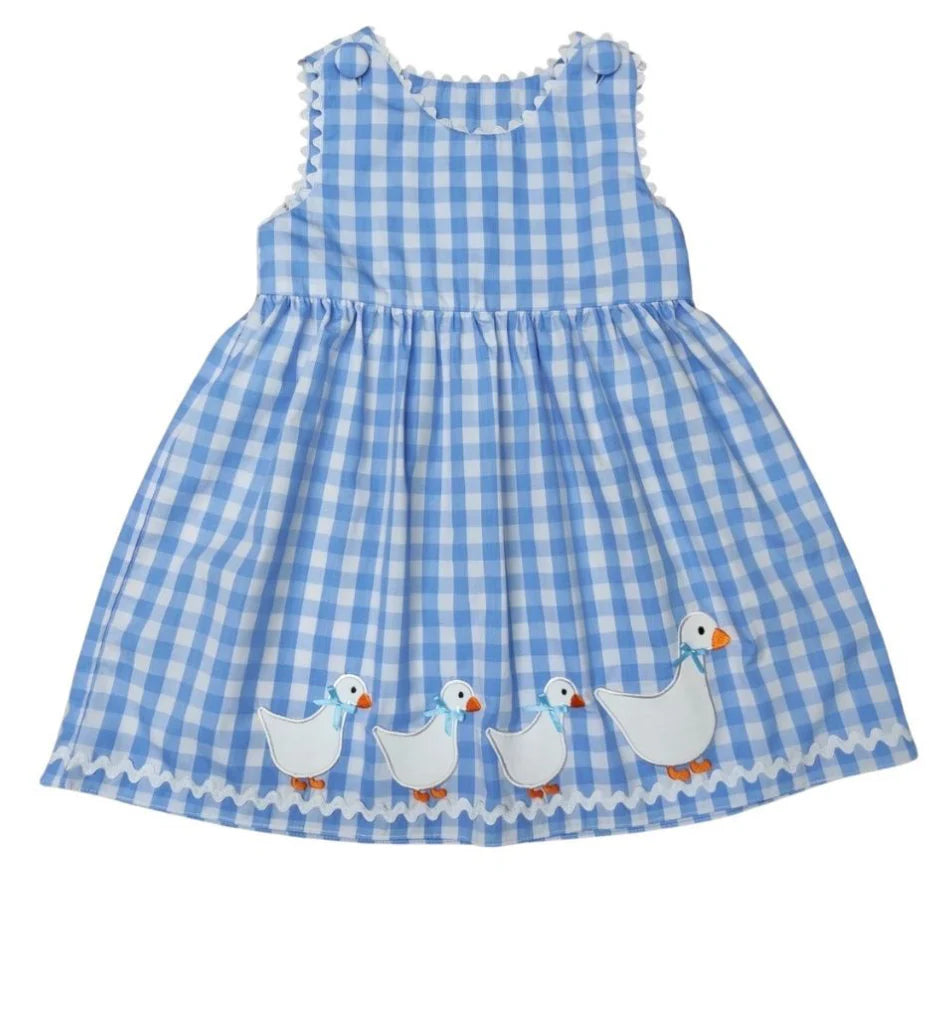 Delaney Duck Blue Check Sundress