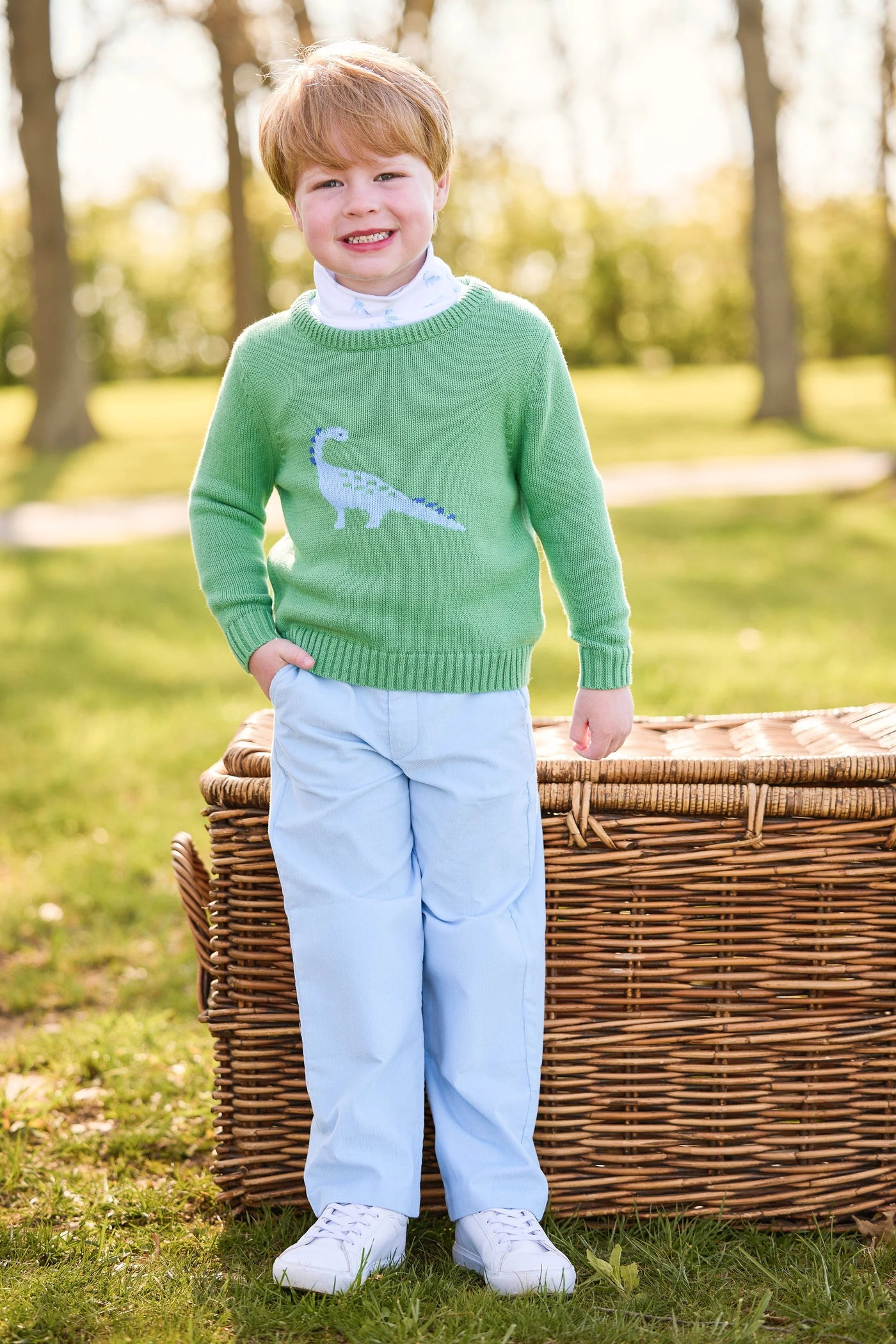 Banded Pant - Light Blue Corduroy