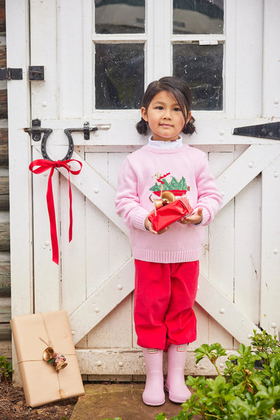 LE Intarsia Sweater Pink Holiday Lab