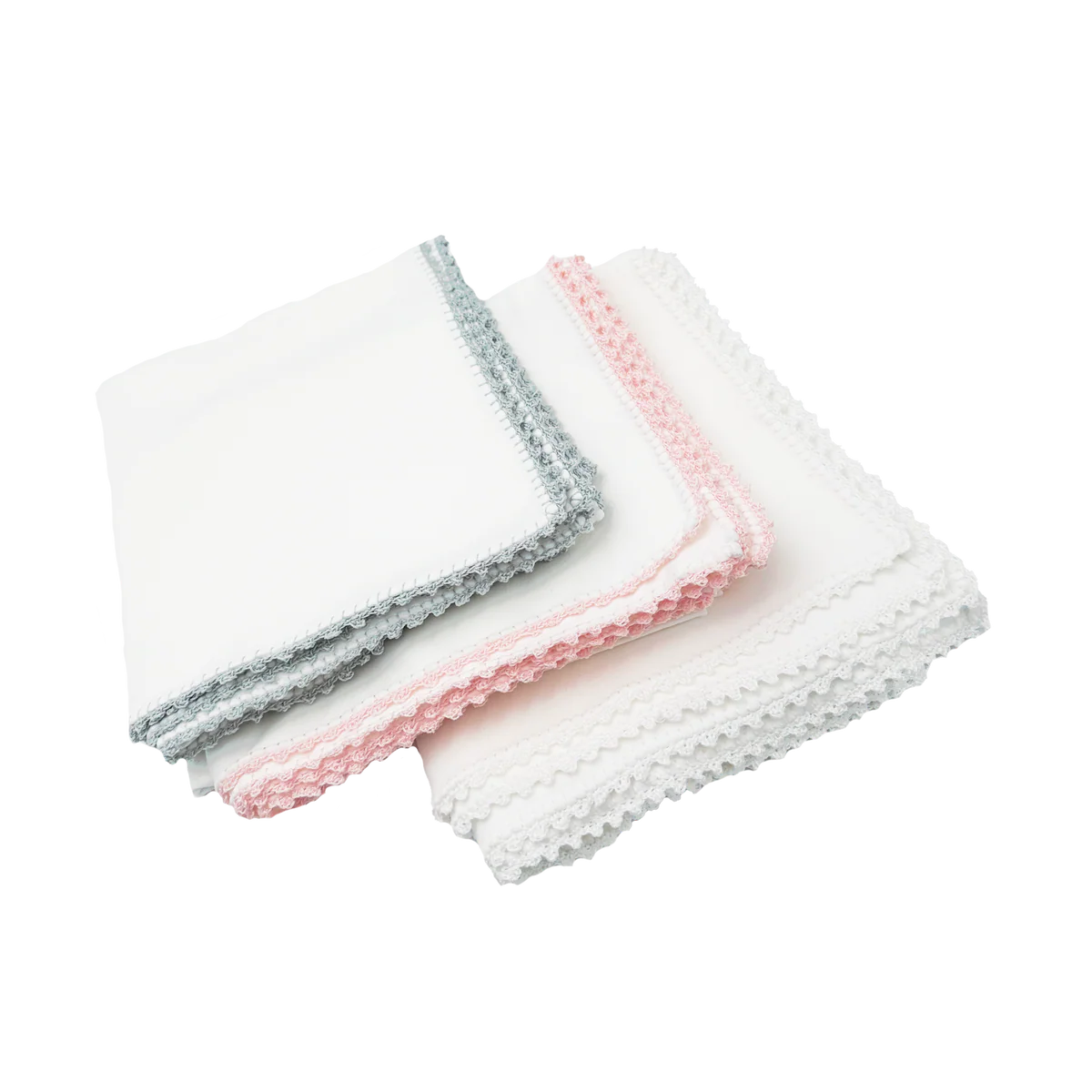 Pixie Lily Blanket - White Crochet Trim