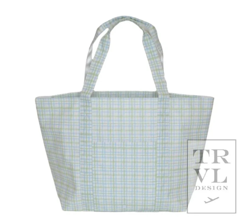 TRVL Jumbo Tote *  Classic Plaid Green