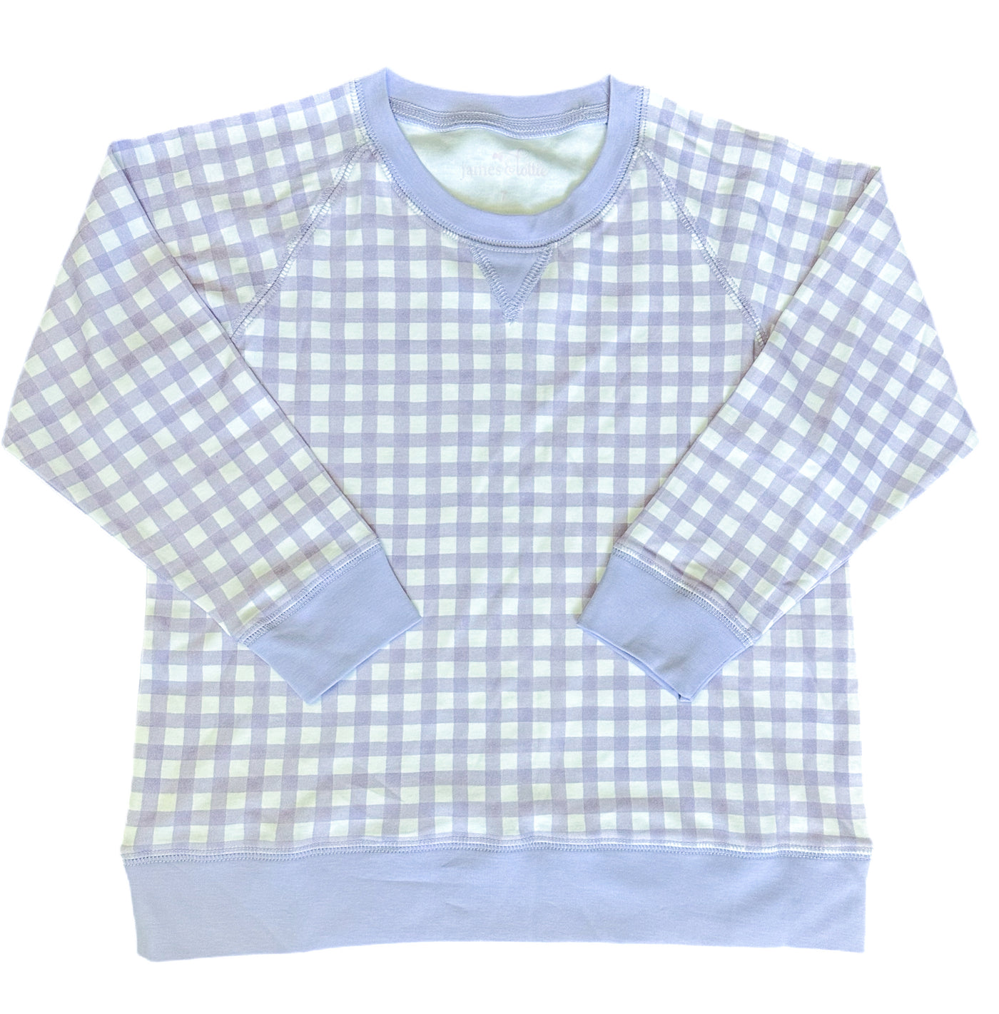 Lavender Gingham Pima Sidney Sweatshirt