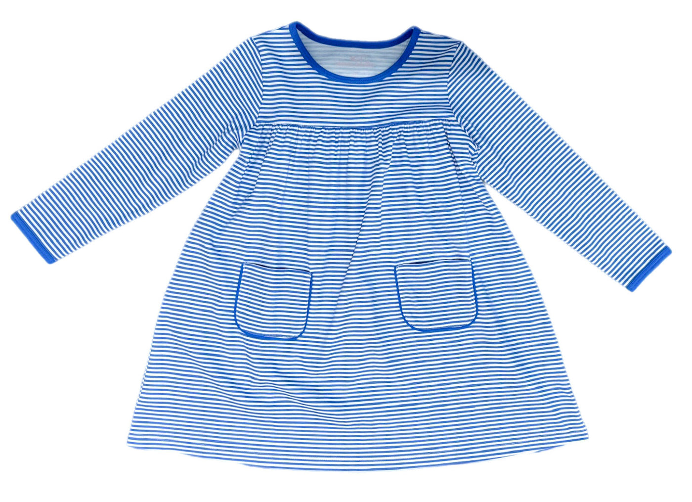 Pima Royal Blue Stripe Lennon Pocket Dress