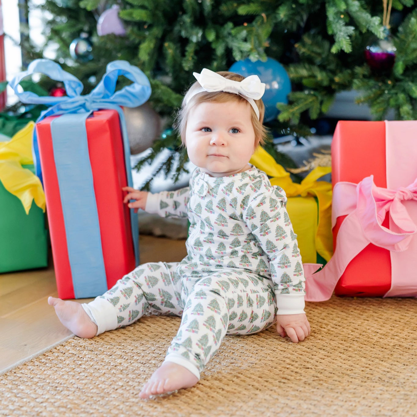 Parker Zipper Footie - Under The Christmas Tree