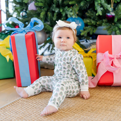 Parker Zipper Footie - Under The Christmas Tree