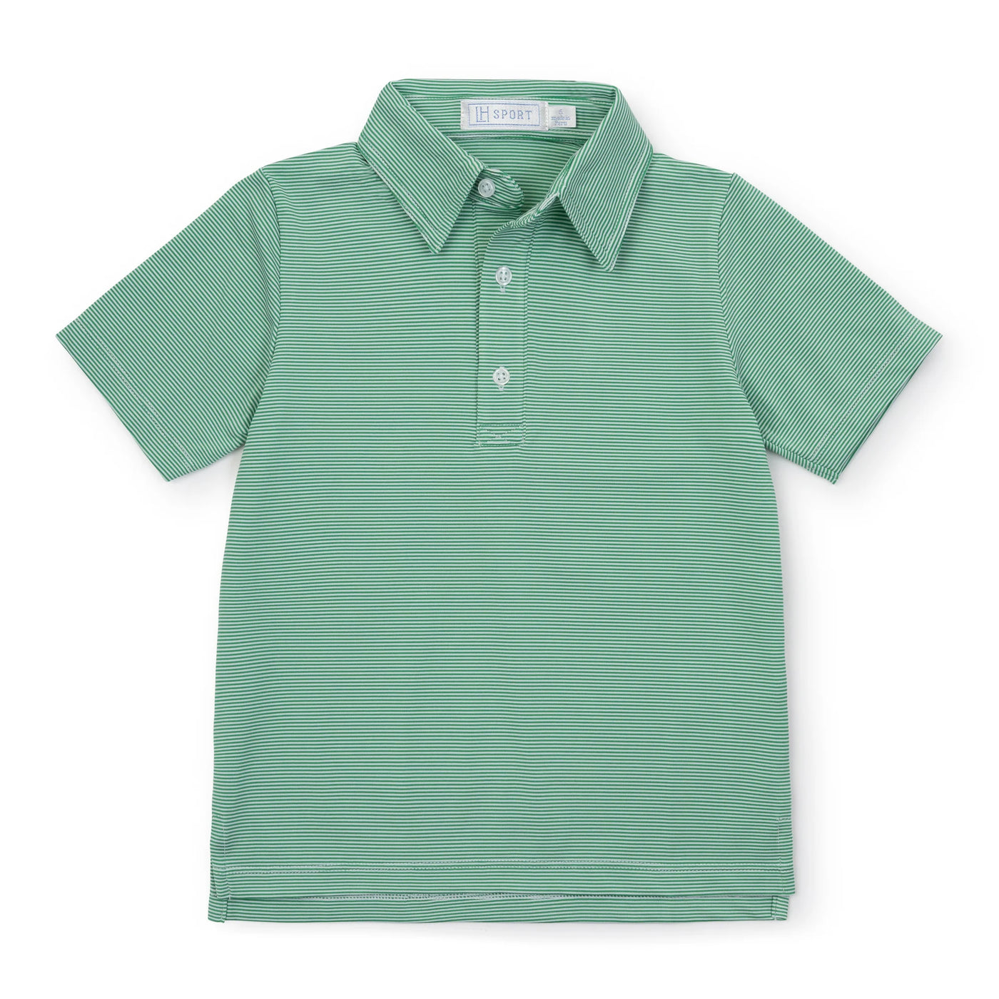 Will Boys' Performance Polo - Green Stripes
