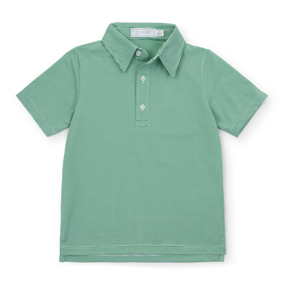 Will Boys' Performance Polo - Green Stripes