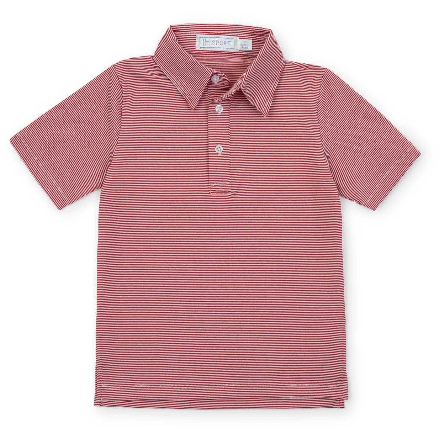 Will Boys' Performance Polo - Red Stripes