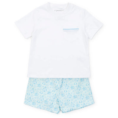 Hudson Short Set Sandcastles Blue