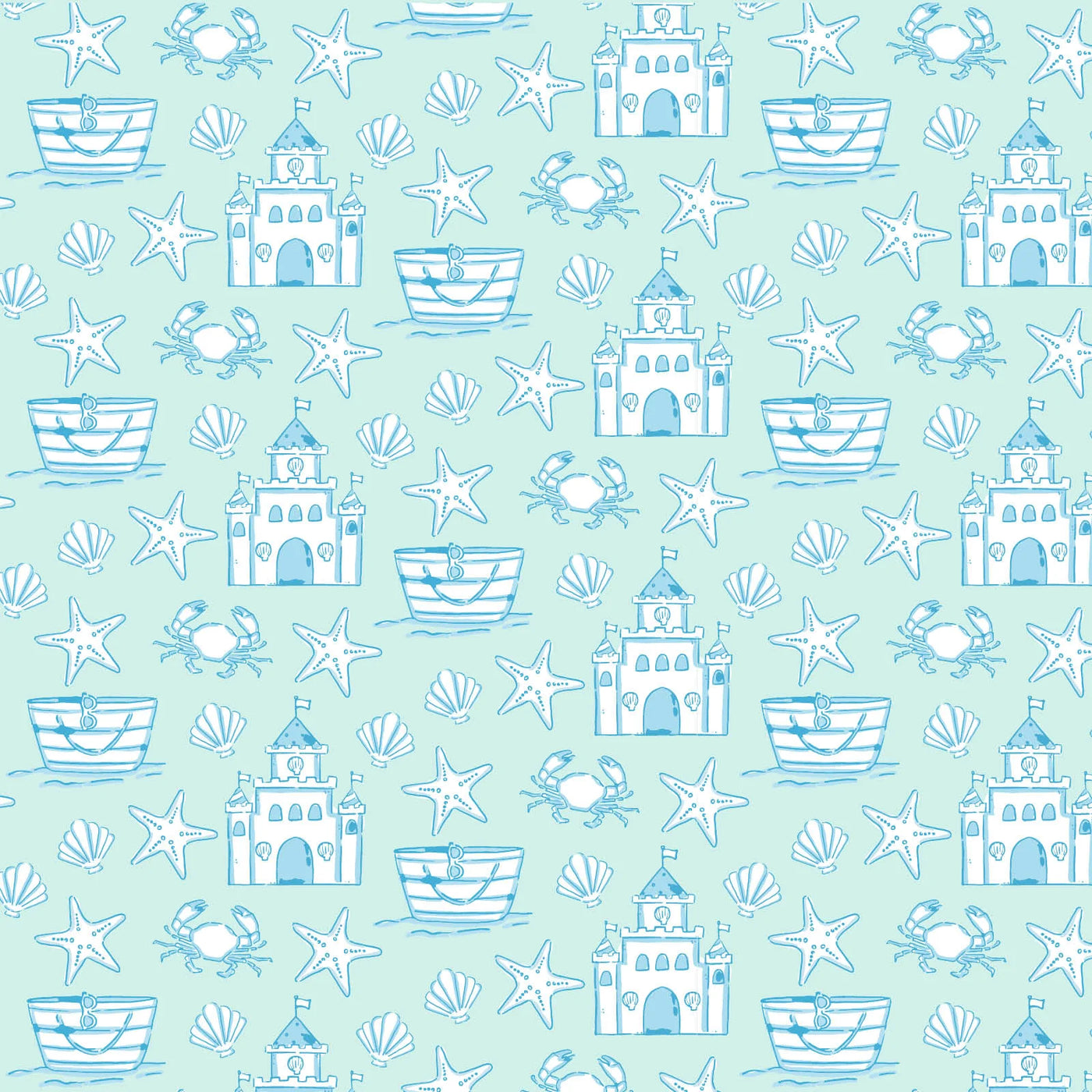 Hudson Short Set Sandcastles Blue
